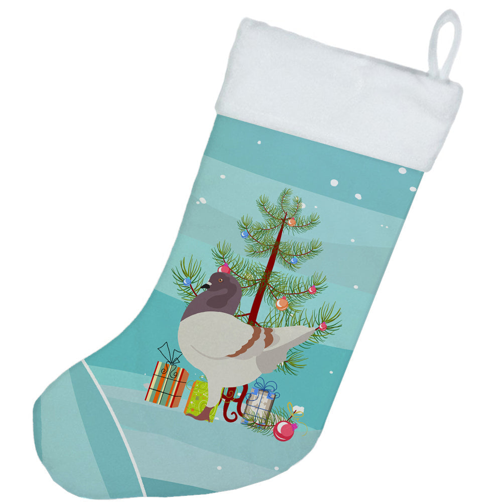 German Modena Pigeon Christmas Holiday Stocking Double-Sided Print, Polyester Suede,11x18, Made in USA