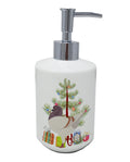 German Modena Pigeon Christmas Ceramic Soap Dispenser , Empty Refillable Hand Soap Pump Bottle for Bathroom Kitchen