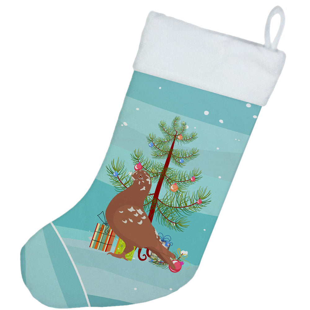 African Owl Pigeon Christmas Holiday Stocking Double-Sided Print, Polyester Suede,11x18, Made in USA