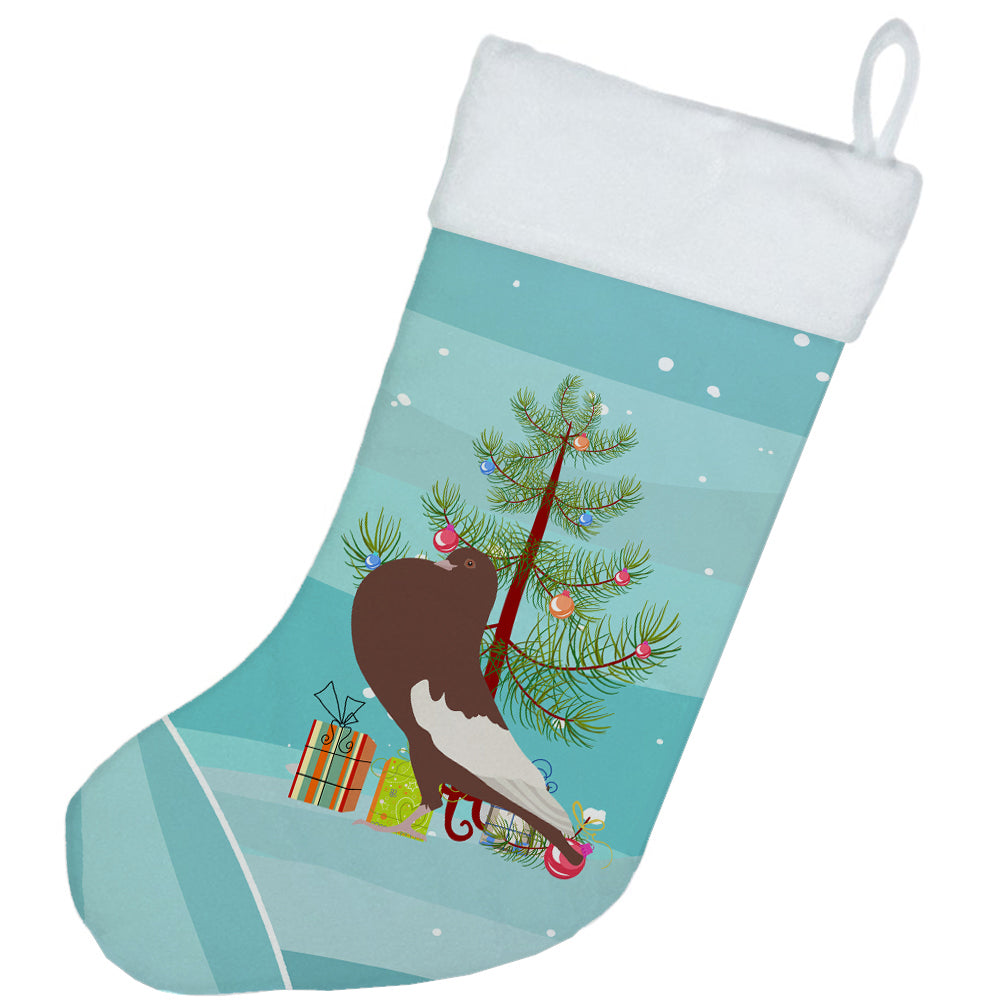 English Pouter Pigeon Christmas Holiday Stocking Double-Sided Print, Polyester Suede,11x18, Made in USA