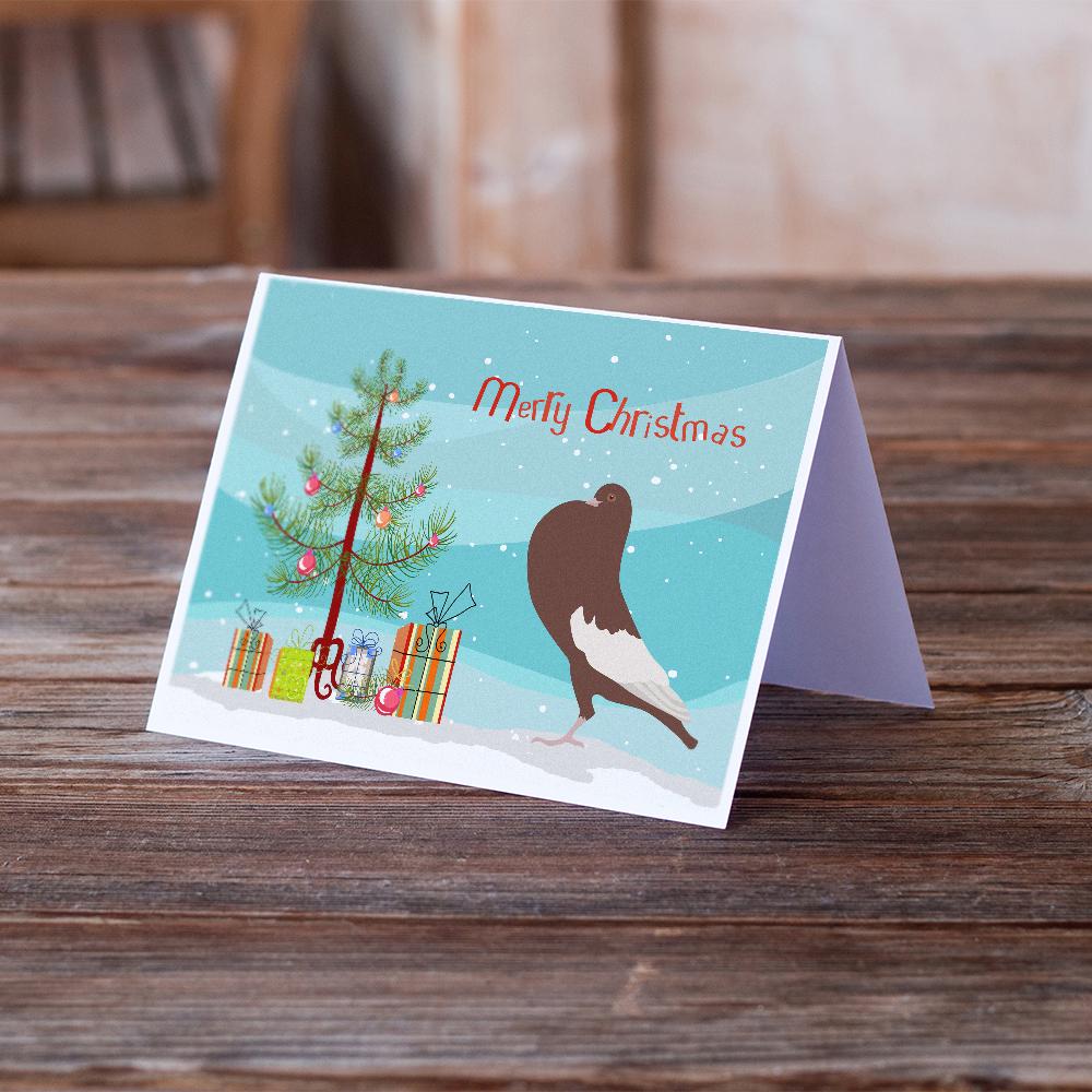 English Pouter Pigeon Christmas Greeting Cards Pack of 8 Blank Cards with Envelopes Whimsical A7 Size 5x7