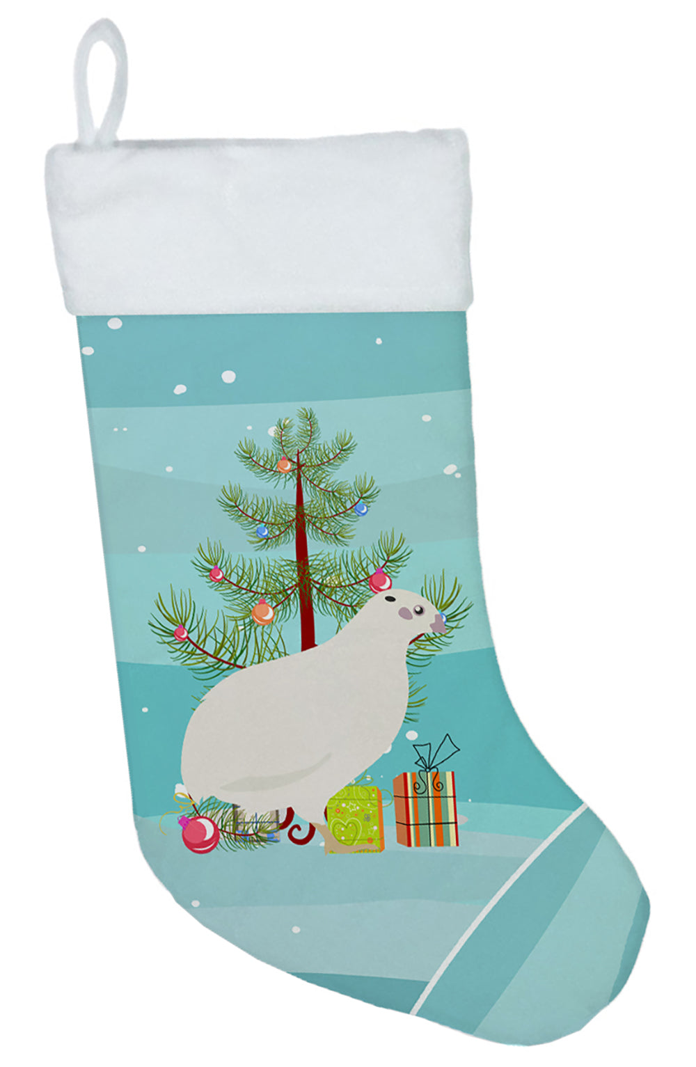 Texas Quail Christmas Holiday Stocking Double-Sided Print, Polyester Suede,11x18, Made in USA