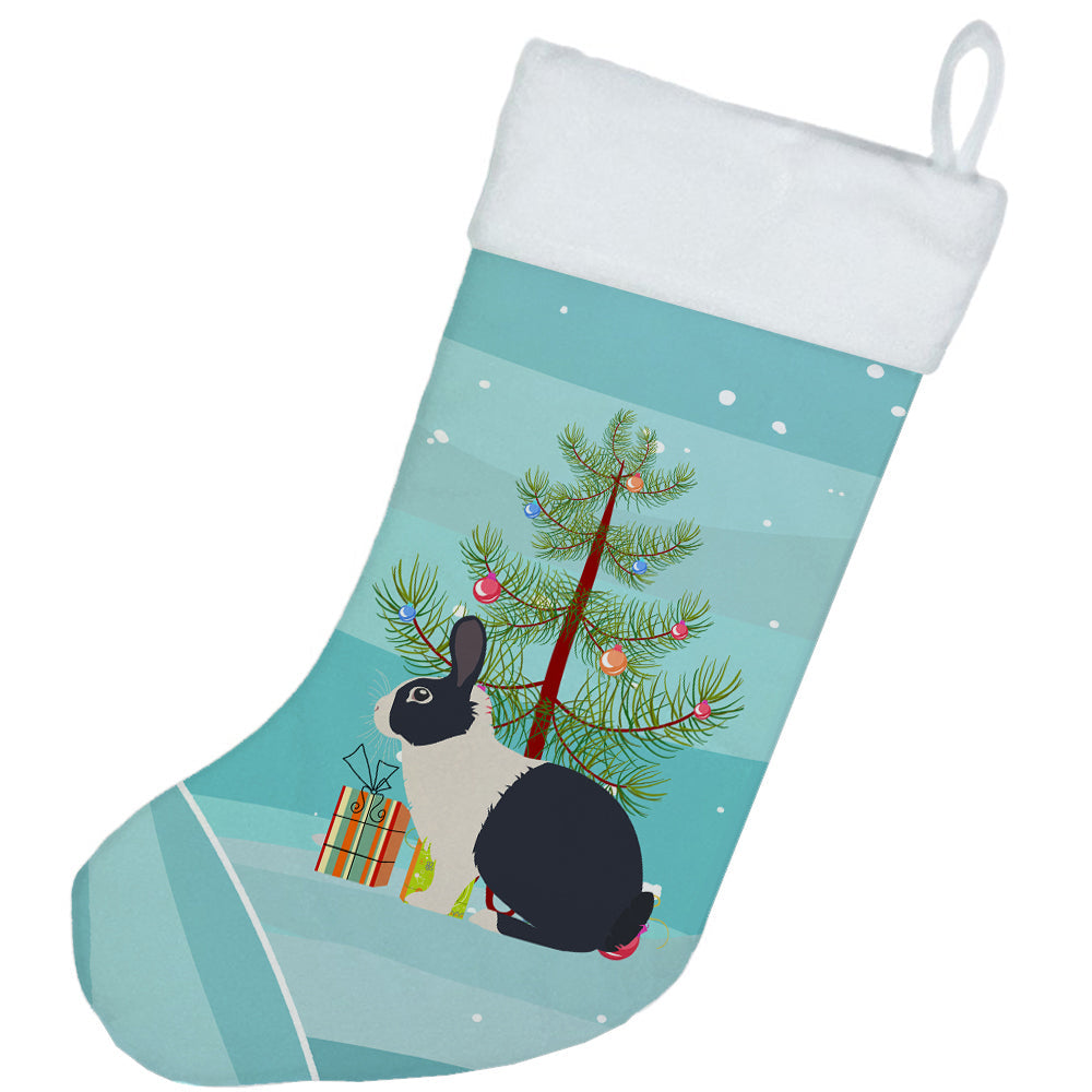 Dutch Rabbit Christmas Holiday Stocking Double-Sided Print, Polyester Suede,11x18, Made in USA