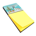 English Spot Rabbit Christmas Watercolor Sticky Note Holder Refillable Dispenser Desk Accessory 3x3 Pad Gift