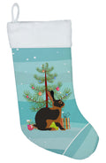 Tan Rabbit Christmas Holiday Stocking Double-Sided Print, Polyester Suede,11x18, Made in USA