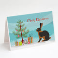 Tan Rabbit Christmas Greeting Cards Pack of 8 Blank Cards with Envelopes Whimsical A7 Size 5x7