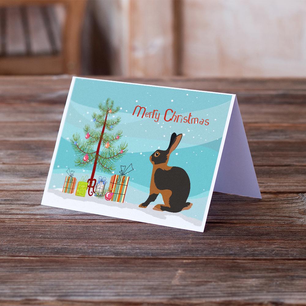 Tan Rabbit Christmas Greeting Cards Pack of 8 Blank Cards with Envelopes Whimsical A7 Size 5x7