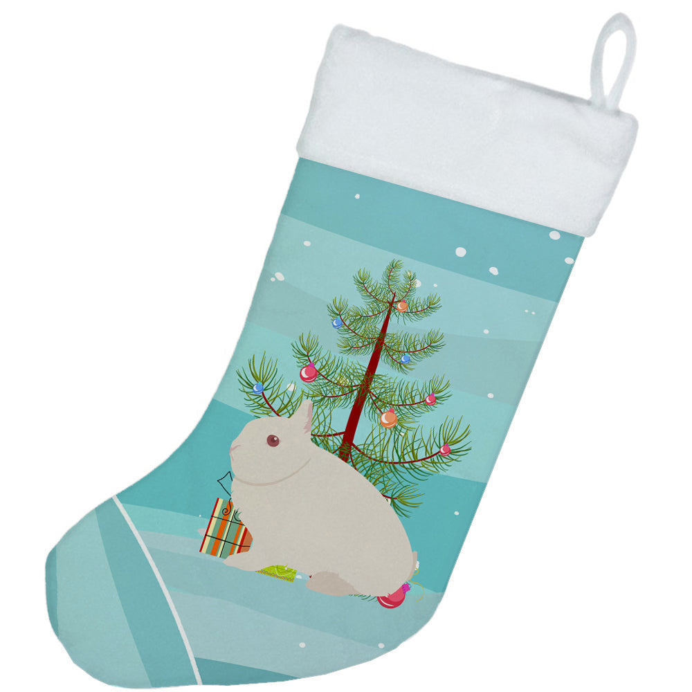Hermelin Rabbit Christmas Holiday Stocking Double-Sided Print, Polyester Suede,11x18, Made in USA