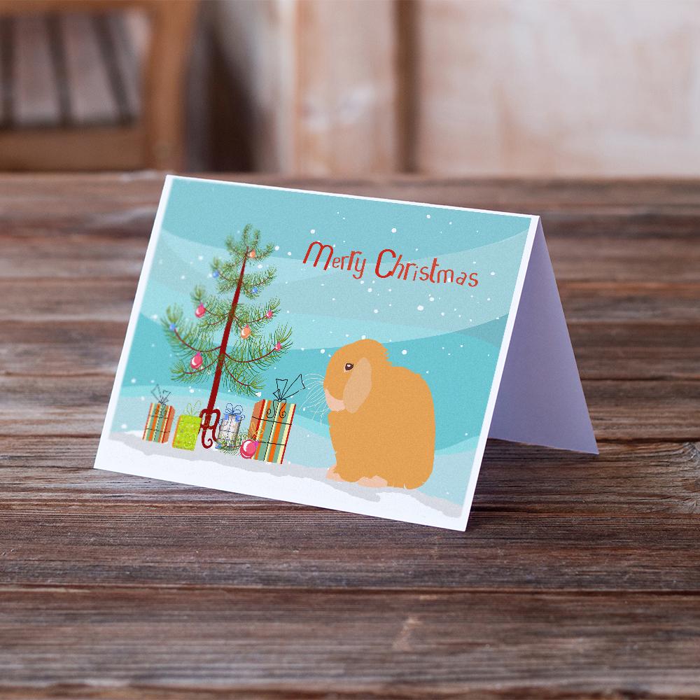 Holland Lop Rabbit Christmas Greeting Cards Pack of 8 Blank Cards with Envelopes Whimsical A7 Size 5x7