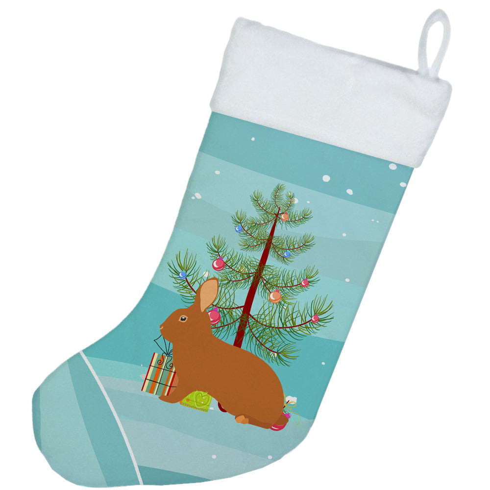 Rex Rabbit Christmas Holiday Stocking Double-Sided Print, Polyester Suede,11x18, Made in USA