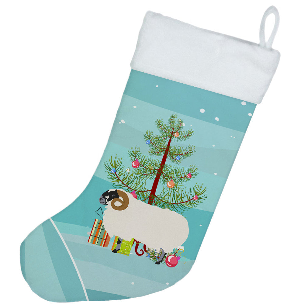 Scottish Blackface Sheep Christmas Holiday Stocking Double-Sided Print, Polyester Suede,11x18, Made in USA