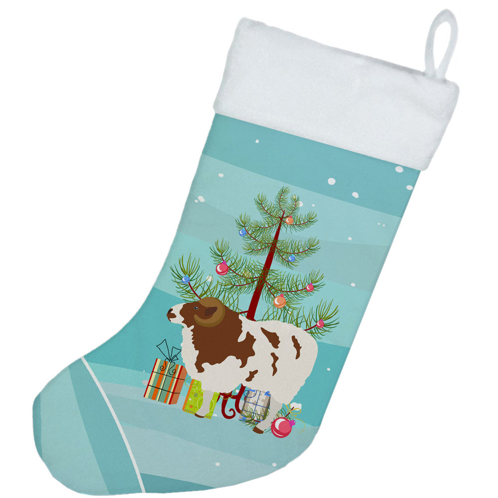 Jacob Sheep Christmas Holiday Stocking Double-Sided Print, Polyester Suede,11x18, Made in USA
