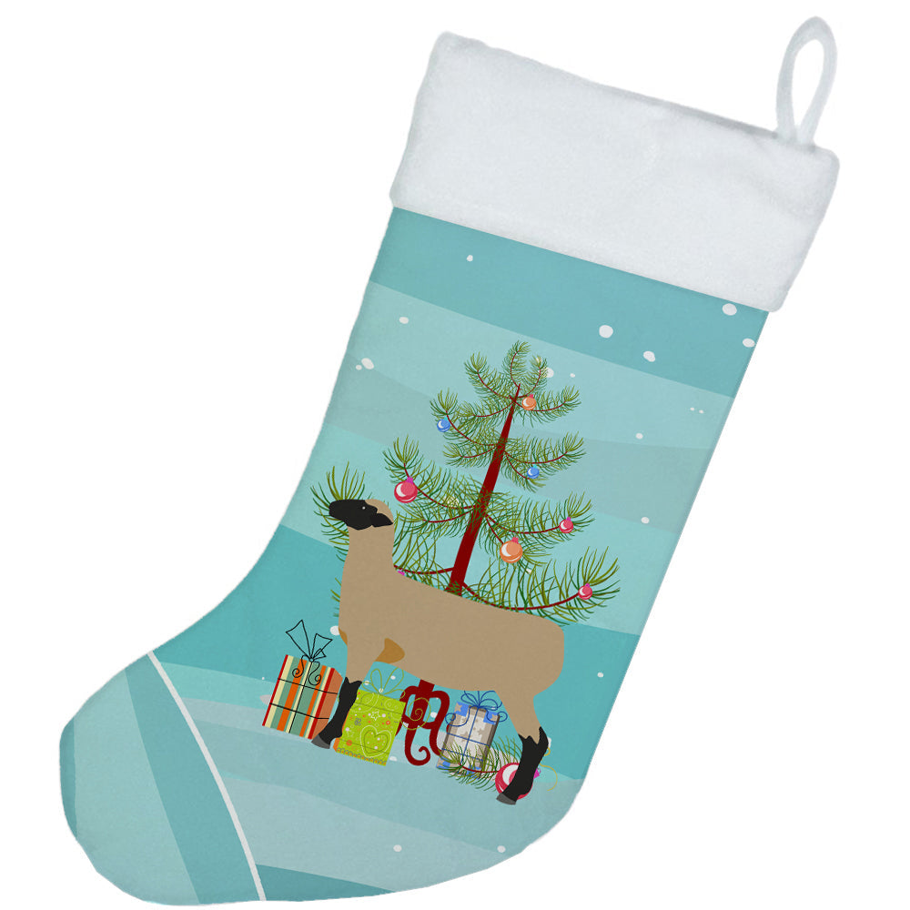 Hampshire Down Sheep Christmas Holiday Stocking Double-Sided Print, Polyester Suede,11x18, Made in USA
