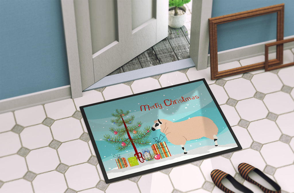 Kerry Hill Sheep Christmas Doormat Indoor Outdoor 24H X 36W Front Door Mat Rugs for Entryway, Non Slip Washable Low Pile,