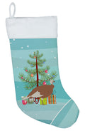 Jersey Buff Turkey Hen Christmas Holiday Stocking Double-Sided Print, Polyester Suede,11x18, Made in USA