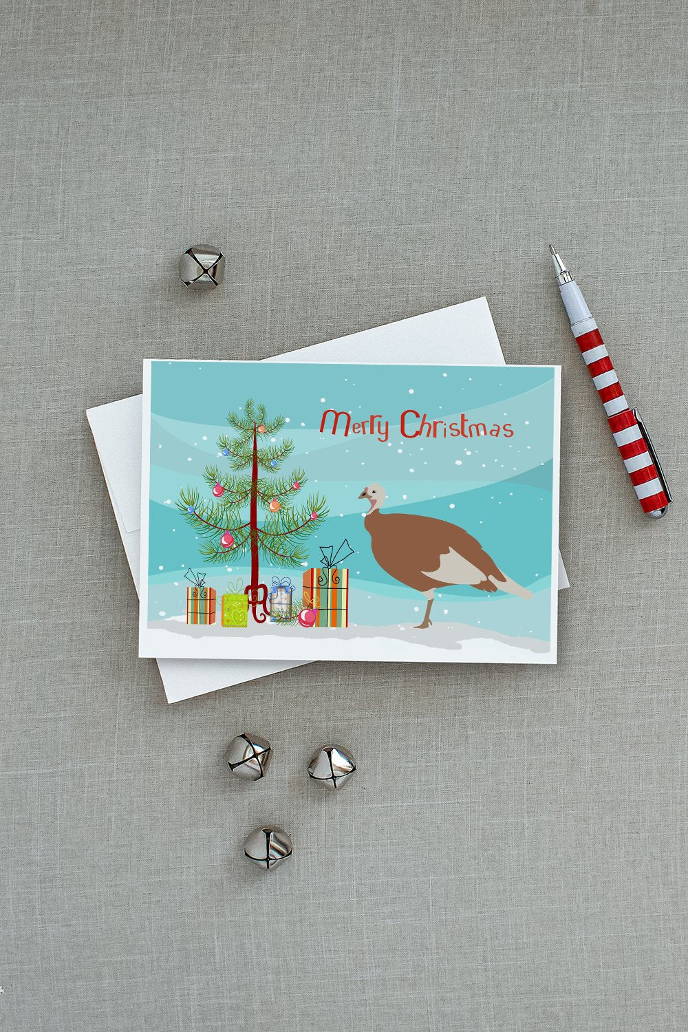 Jersey Buff Turkey Hen Christmas Greeting Cards Pack of 8 Blank Cards with Envelopes Whimsical A7 Size 5x7
