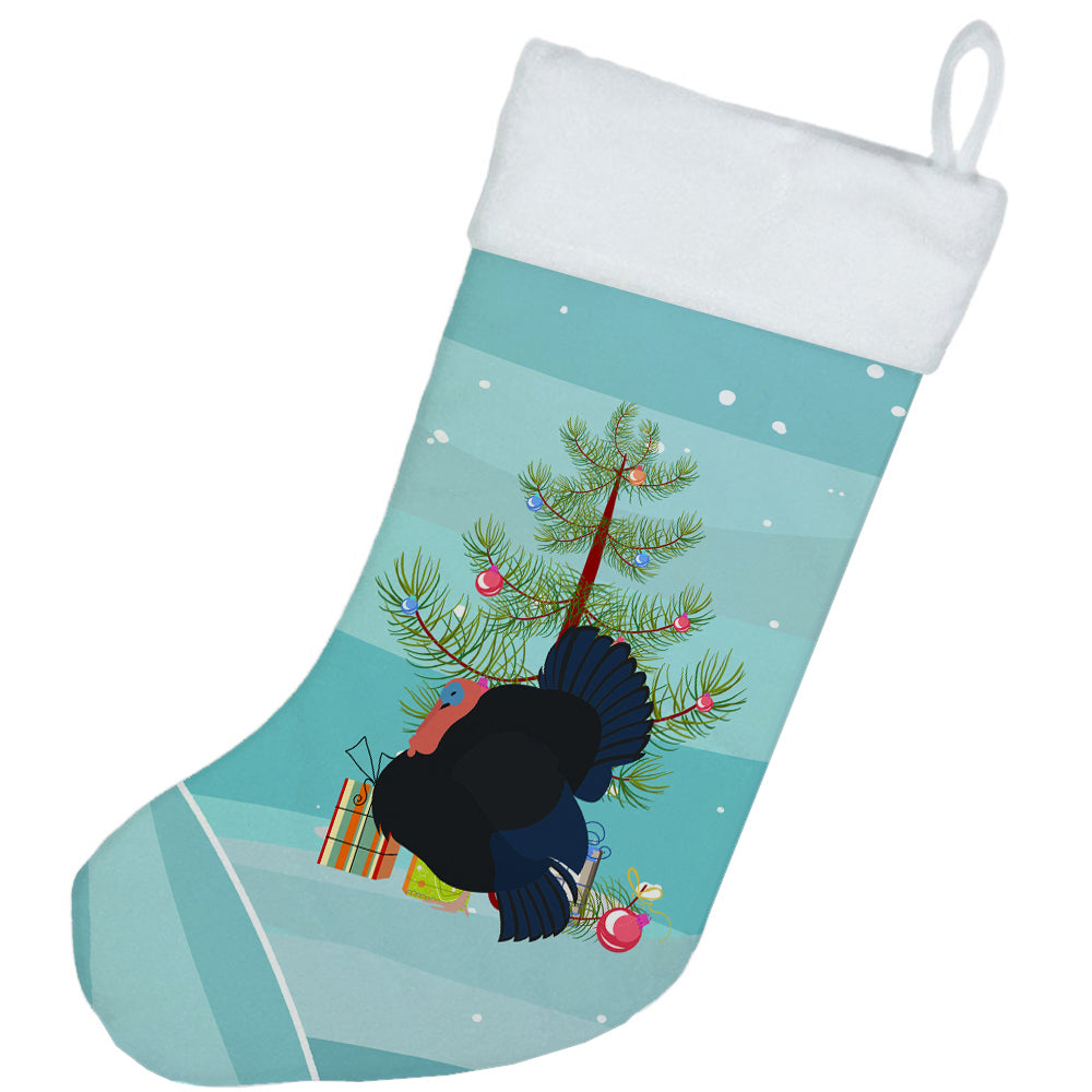 Norfolk Black Turkey Christmas Holiday Stocking Double-Sided Print, Polyester Suede,11x18, Made in USA