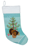 Bronze Turkey Christmas Holiday Stocking Double-Sided Print, Polyester Suede,11x18, Made in USA