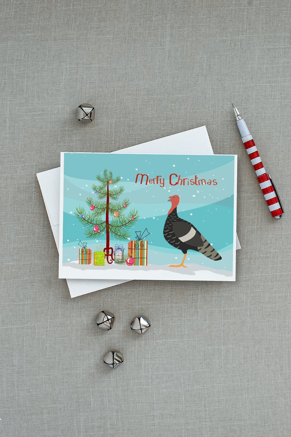 Marragansett Turkey Christmas Greeting Cards Pack of 8 Blank Cards with Envelopes Whimsical A7 Size 5x7