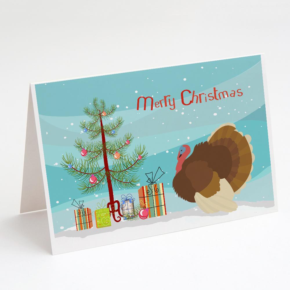 French Turkey Dindon Christmas Greeting Cards Pack of 8 Blank Cards with Envelopes Whimsical A7 Size 5x7