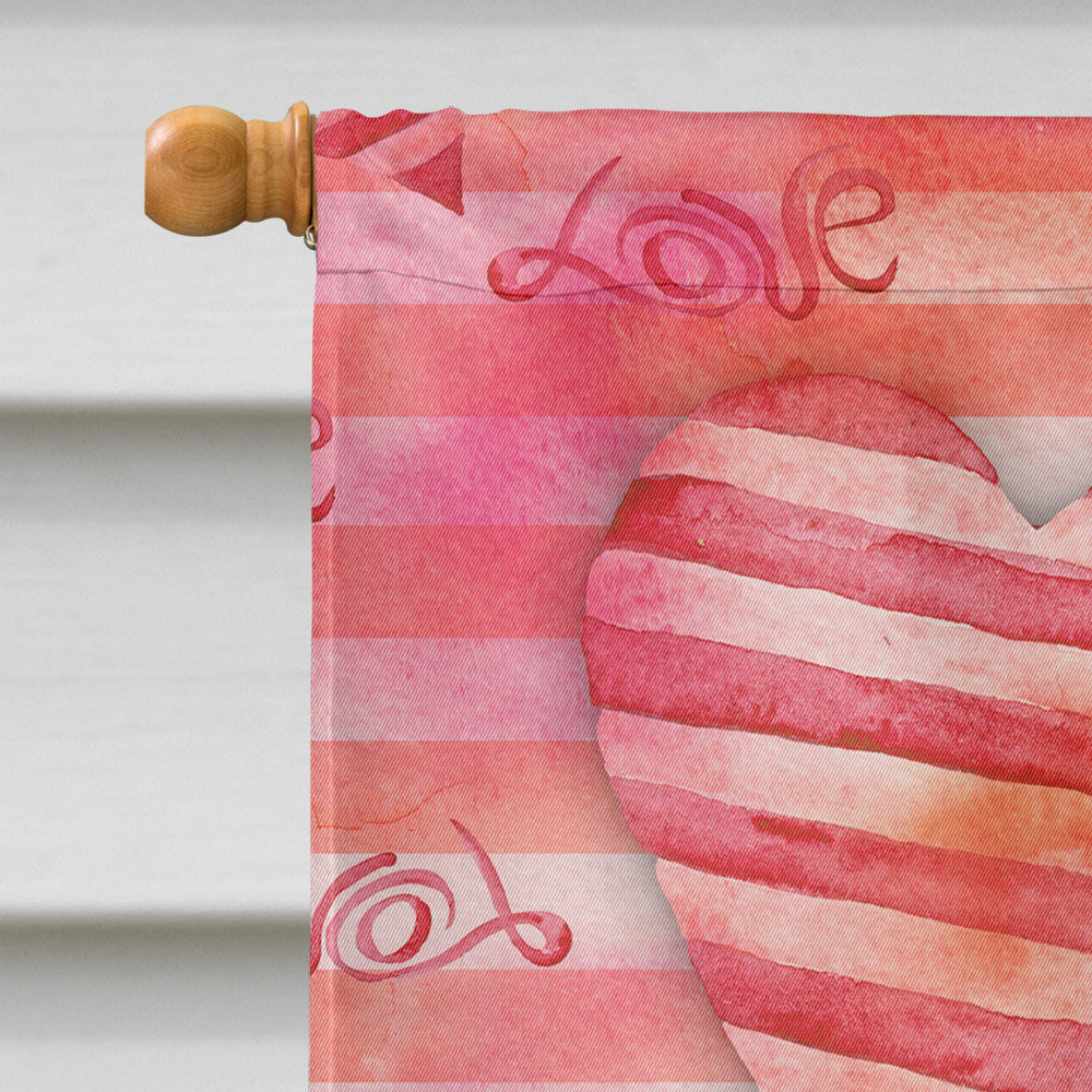 Pomeranian #2 Love House Flag 28x40 Porch Sleeve Pole Decorative Outside Yard Banner Artwork Wall Hanging, Polyester