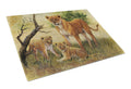 Lion and Cubs by Daphne Baxter Cutting Board Tempered Glass Kitchen Cutting Surface, Heat Resistant Chopping, Non-Slip Feet, Food Prep & Serving
