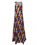Vibrant Geometric Print Maxi Dress