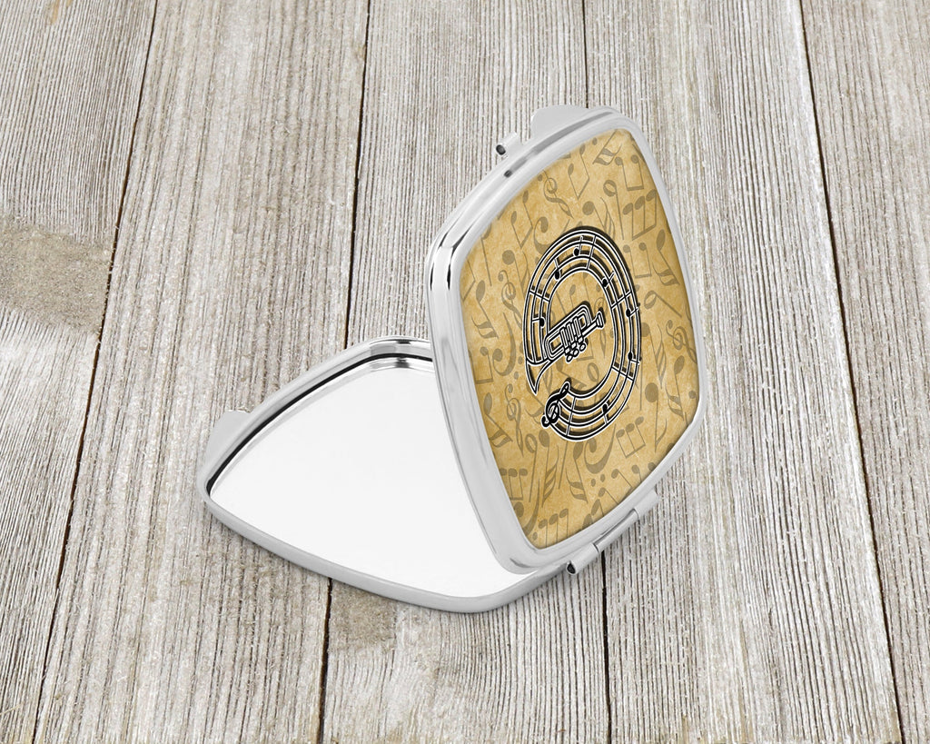 Letter G Musical Instrument Alphabet Compact Mirror Decorative Travel Makeup Mirror for Women Girls Gifts Pocket Makeup Mirror Folding Handheld