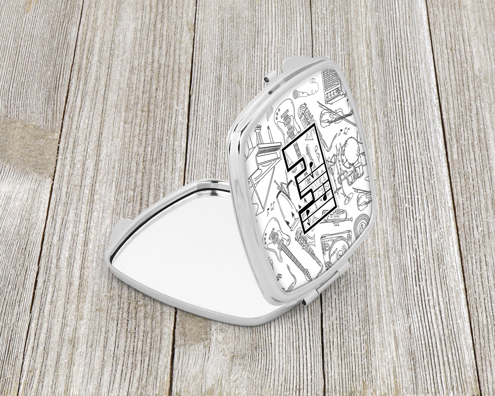 Letter E Musical Note Letters Compact Mirror Decorative Travel Makeup Mirror for Women Girls Gifts Pocket Makeup Mirror Folding Handheld