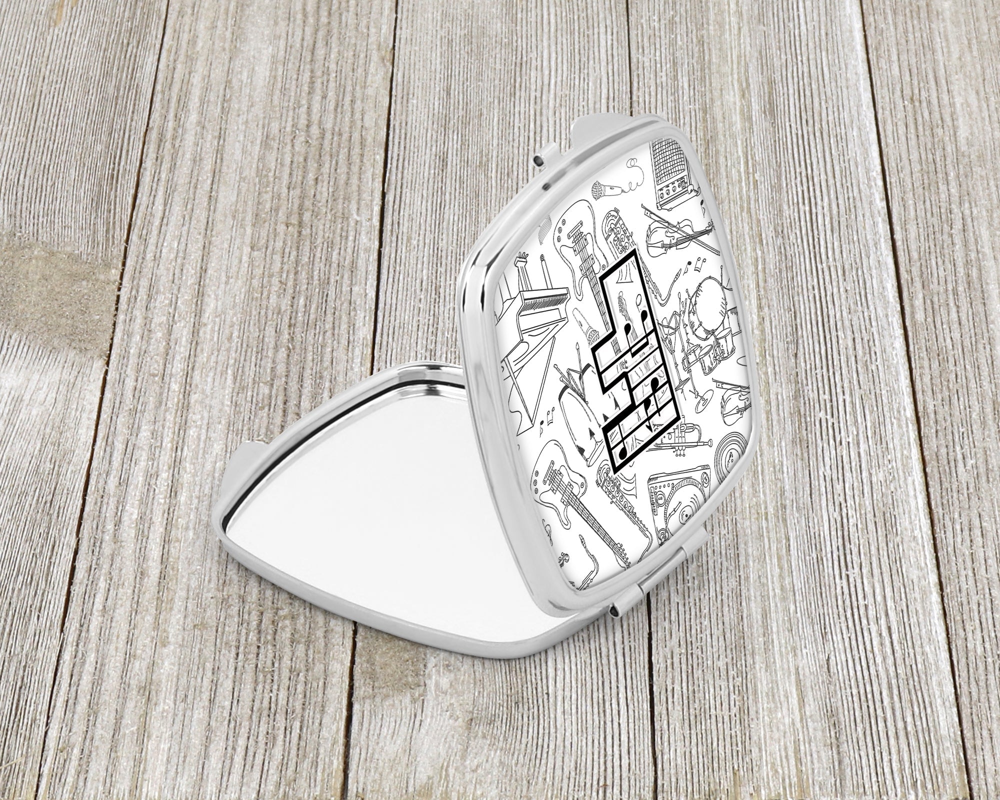 Letter F Musical Note Letters Compact Mirror Decorative Travel Makeup Mirror for Women Girls Gifts Pocket Makeup Mirror Folding Handheld