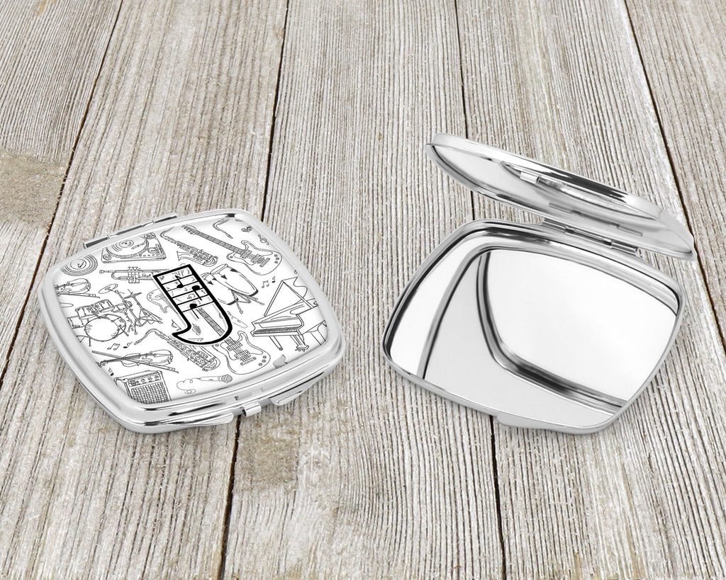 Letter J Musical Note Letters Compact Mirror Decorative Travel Makeup Mirror for Women Girls Gifts Pocket Makeup Mirror Folding Handheld