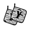 Letter Y Moustache Initial Pot Holder Set of 2 Heat Resistant Quilted Hot Pads 7.5 x 7.5 Inch, Insulated Kitchen Trivets for Cooking & Baking