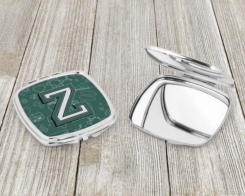 Letter Z Back to School Initial Compact Mirror Decorative Travel Makeup Mirror for Women Girls Gifts Pocket Makeup Mirror Folding Handheld