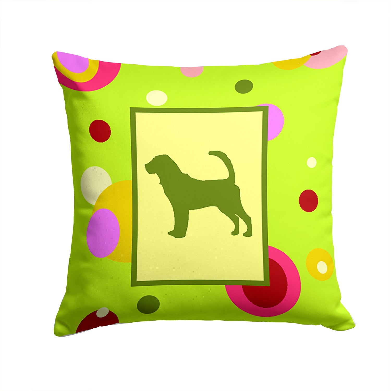 Bloodhound Decorative Throw Pillow 14x14 Indoor Outdoor Accent Cushion, Fabric Cover with Insert for Sofa, Bed, Porch & Living Room