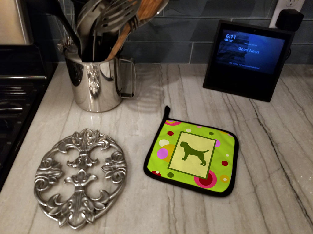 Border Terrier Pot Holder Set of 2 Heat Resistant Quilted Hot Pads 7.5 x 7.5 Inch, Insulated Kitchen Trivets for Cooking & Baking