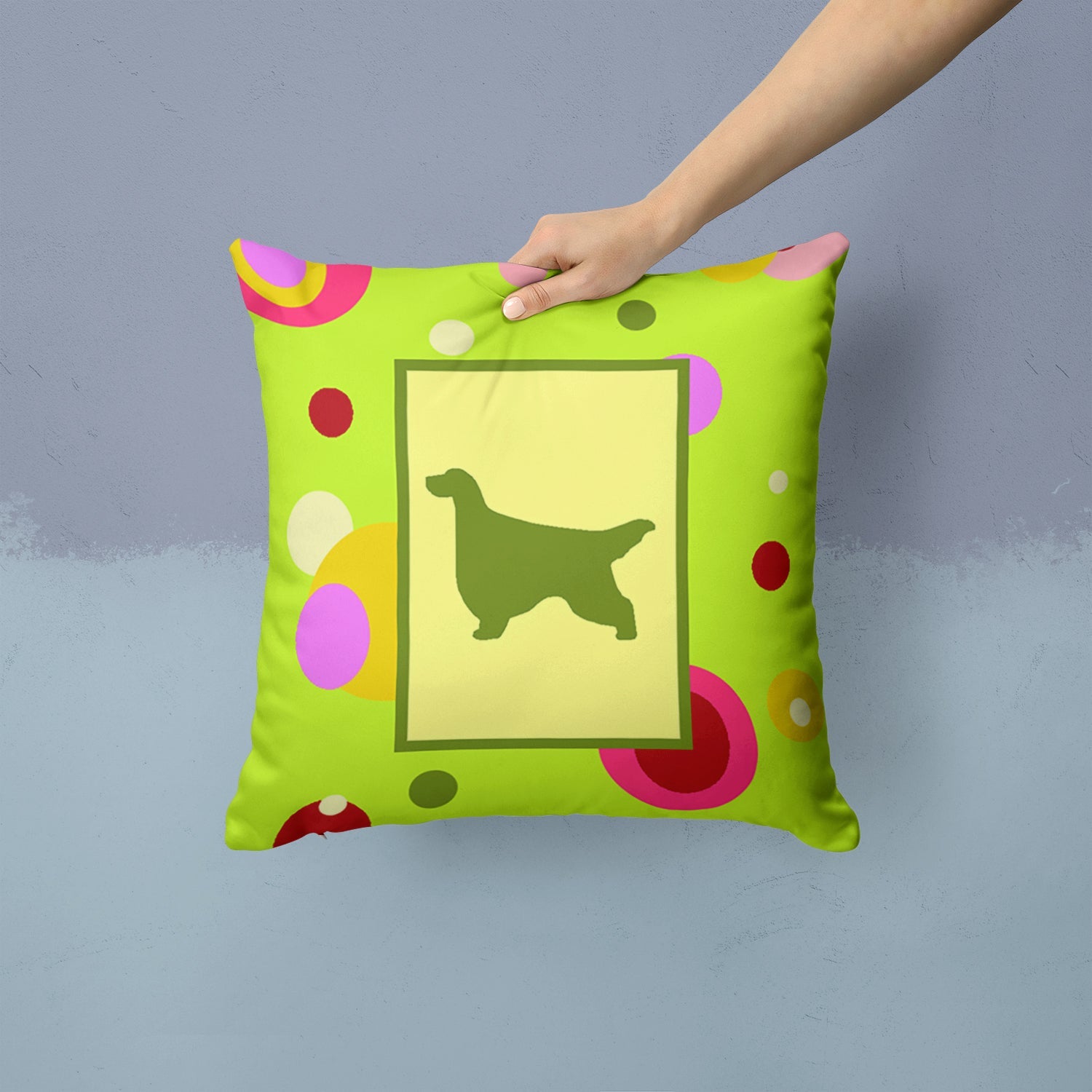Gordon Setter Decorative Throw Pillow 14x14 Indoor Outdoor Accent Cushion, Fabric Cover with Insert for Sofa, Bed, Porch & Living Room