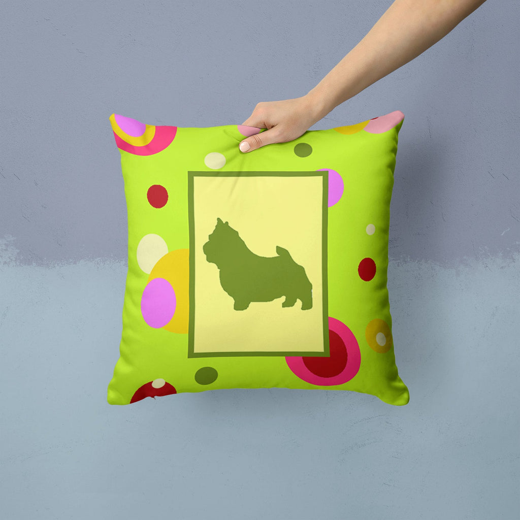 Norwich Terrier Decorative Throw Pillow 14x14 Indoor Outdoor Accent Cushion, Fabric Cover with Insert for Sofa, Bed, Porch & Living Room