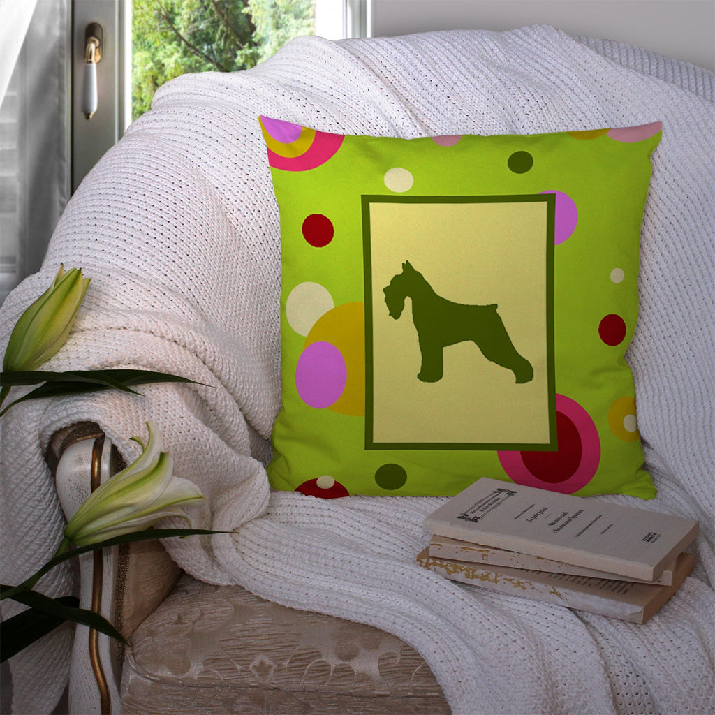 Schnauzer Decorative Throw Pillow 14x14 Indoor Outdoor Accent Cushion, Fabric Cover with Insert for Sofa, Bed, Porch & Living Room