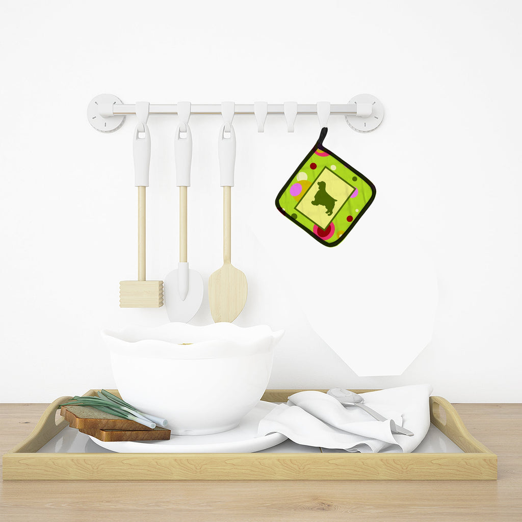 Welsh Springer Spaniel Pot Holder Set of 2 Heat Resistant Quilted Hot Pads 7.5 x 7.5 Inch, Insulated Kitchen Trivets for Cooking & Baking