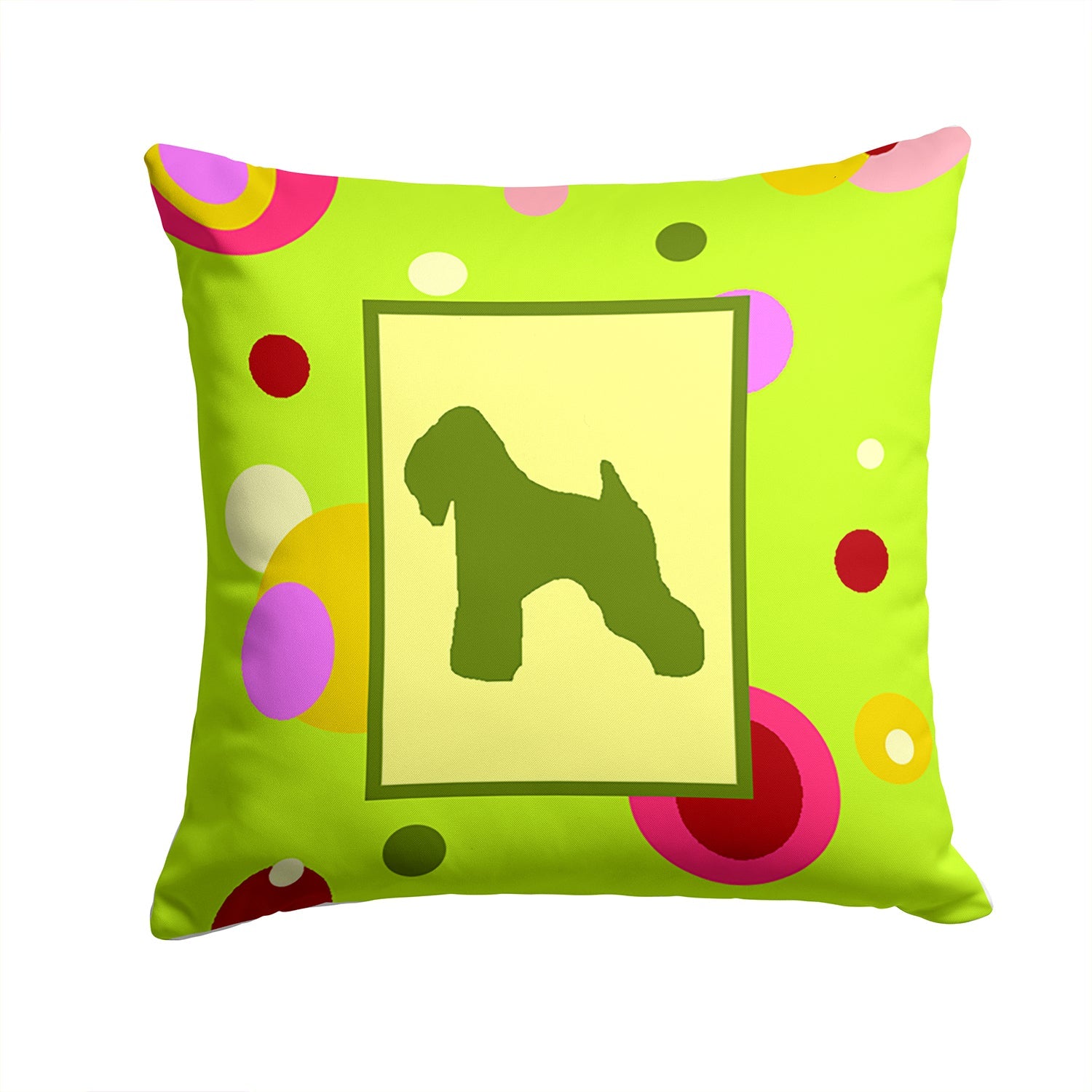 Wheaten Terrier Soft Coated Decorative Throw Pillow 14x14 Indoor Outdoor Accent Cushion, Fabric Cover with Insert for Sofa, Bed, Porch & Living Room