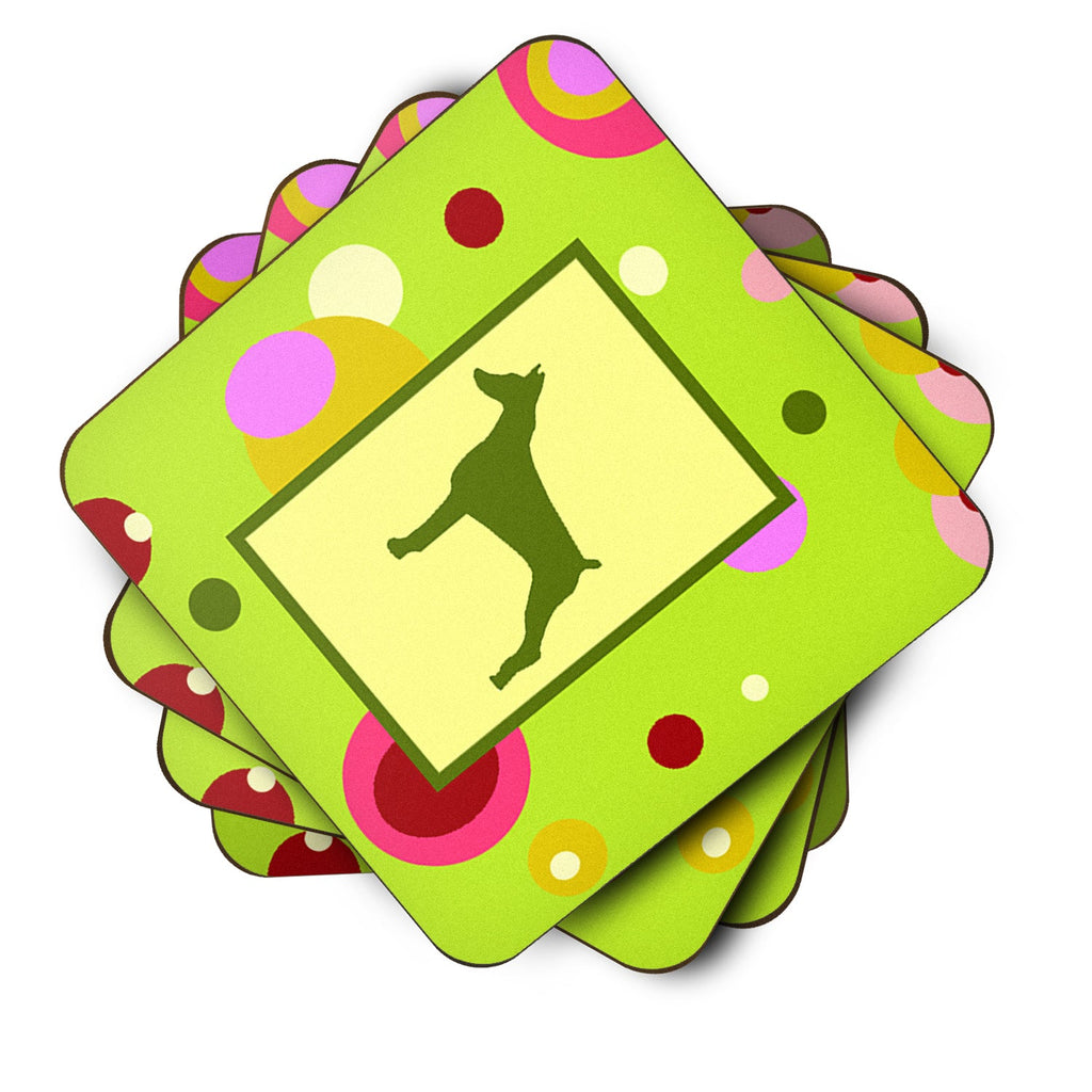 Doberman Foam Coasters Set of 4 Cup Coasters for Indoor Outdoor, Tabletop Protection, Anti Slip, Mouse pad Material