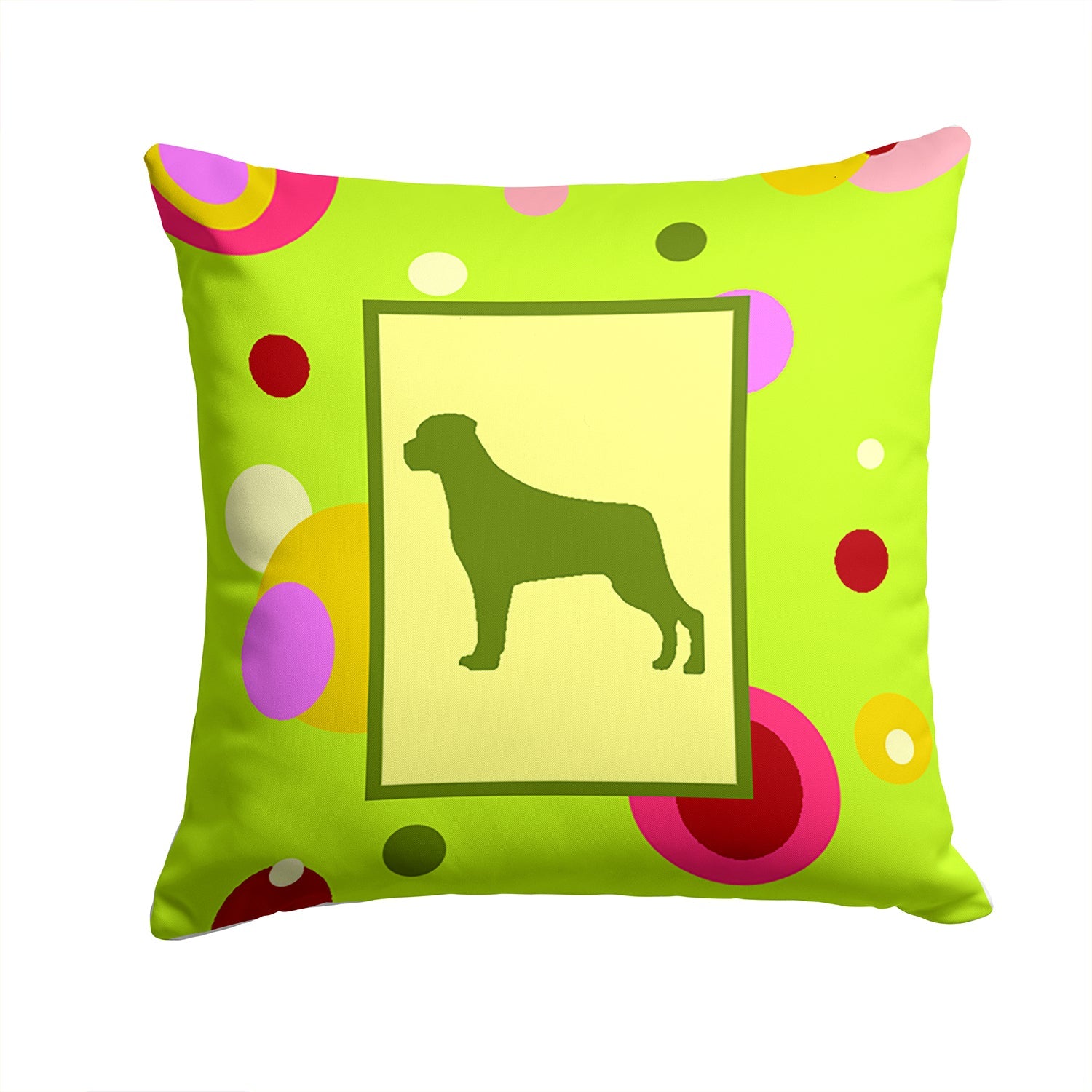 Rottweiler Decorative Throw Pillow 14x14 Indoor Outdoor Accent Cushion, Fabric Cover with Insert for Sofa, Bed, Porch & Living Room