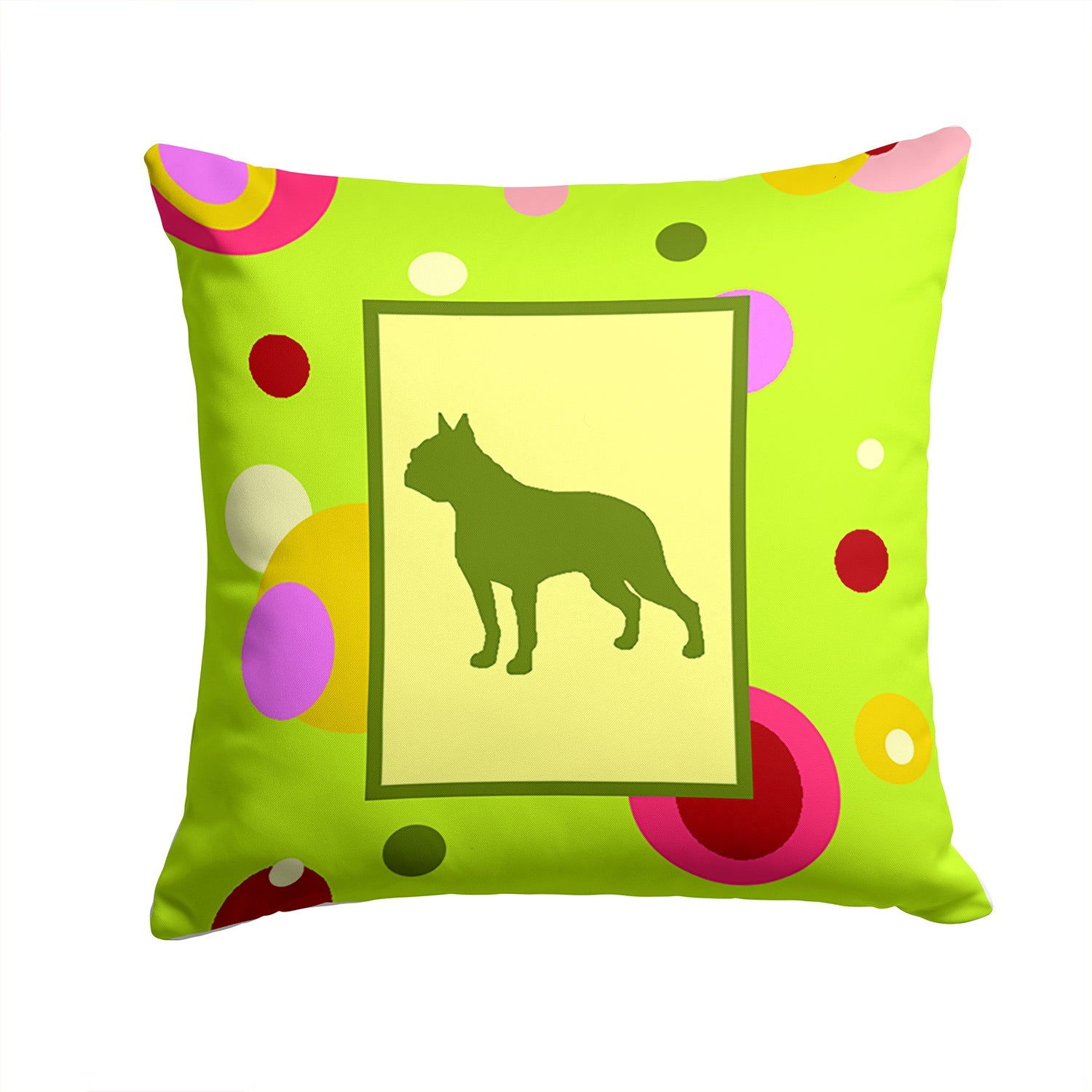 Boston Terrier Decorative Throw Pillow 14x14 Indoor Outdoor Accent Cushion, Fabric Cover with Insert for Sofa, Bed, Porch & Living Room