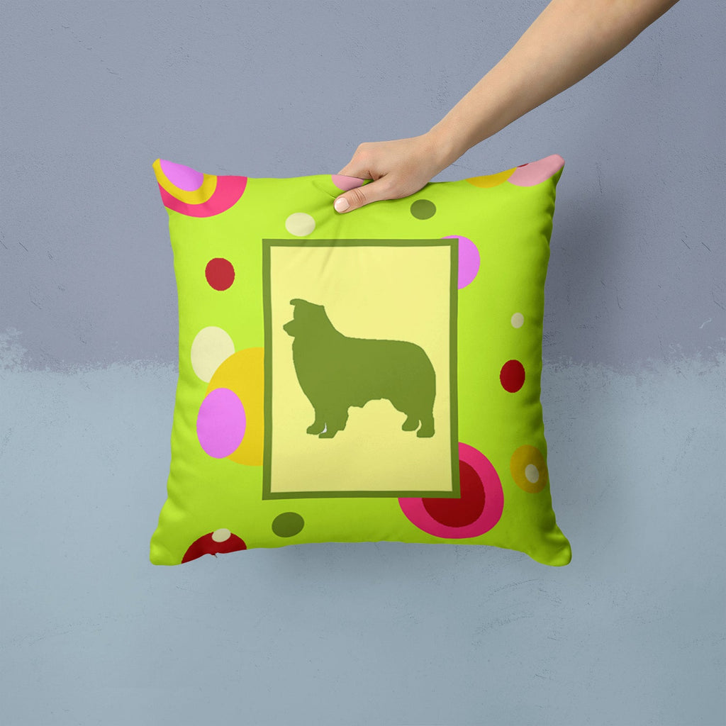 Border Collie Decorative Throw Pillow 14x14 Indoor Outdoor Accent Cushion, Fabric Cover with Insert for Sofa, Bed, Porch & Living Room