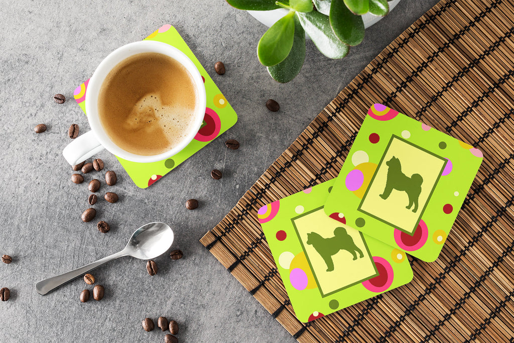 Shiba Inu Foam Coasters Set of 4 Cup Coasters for Indoor Outdoor, Tabletop Protection, Anti Slip, Mouse pad Material