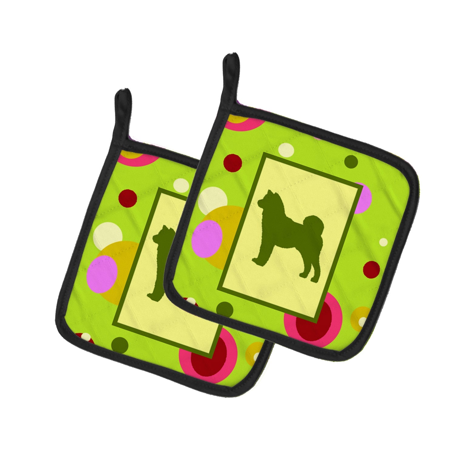 Shiba Inu Pot Holder Set of 2 Heat Resistant Quilted Hot Pads 7.5 x 7.5 Inch, Insulated Kitchen Trivets for Cooking & Baking