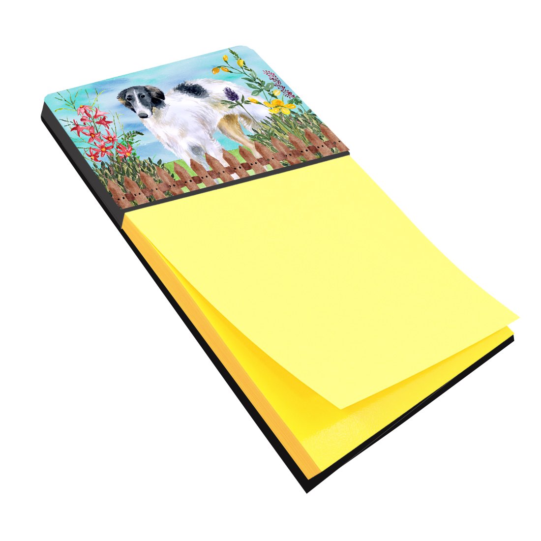 Borzoi Spring Watercolor Sticky Note Holder Refillable Dispenser Desk Accessory 3x3 Pad Gift