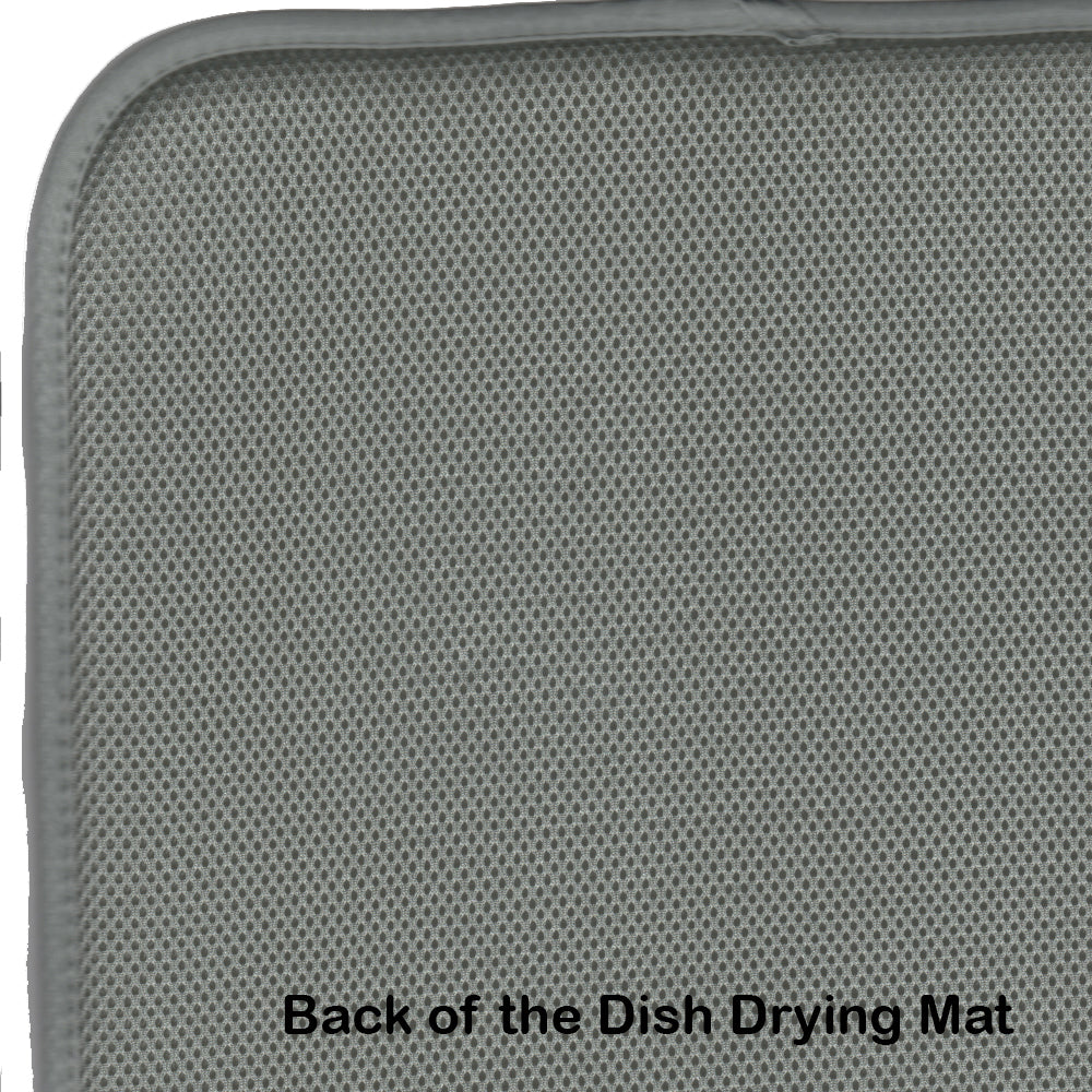 Siberian Husky Grey Poinsettas Dish Drying Mat Absorbent Dish Drying Mat Pad for Kitchen Counter Dish Drainer Mat for Countertop, 14 x 21", Multicolor