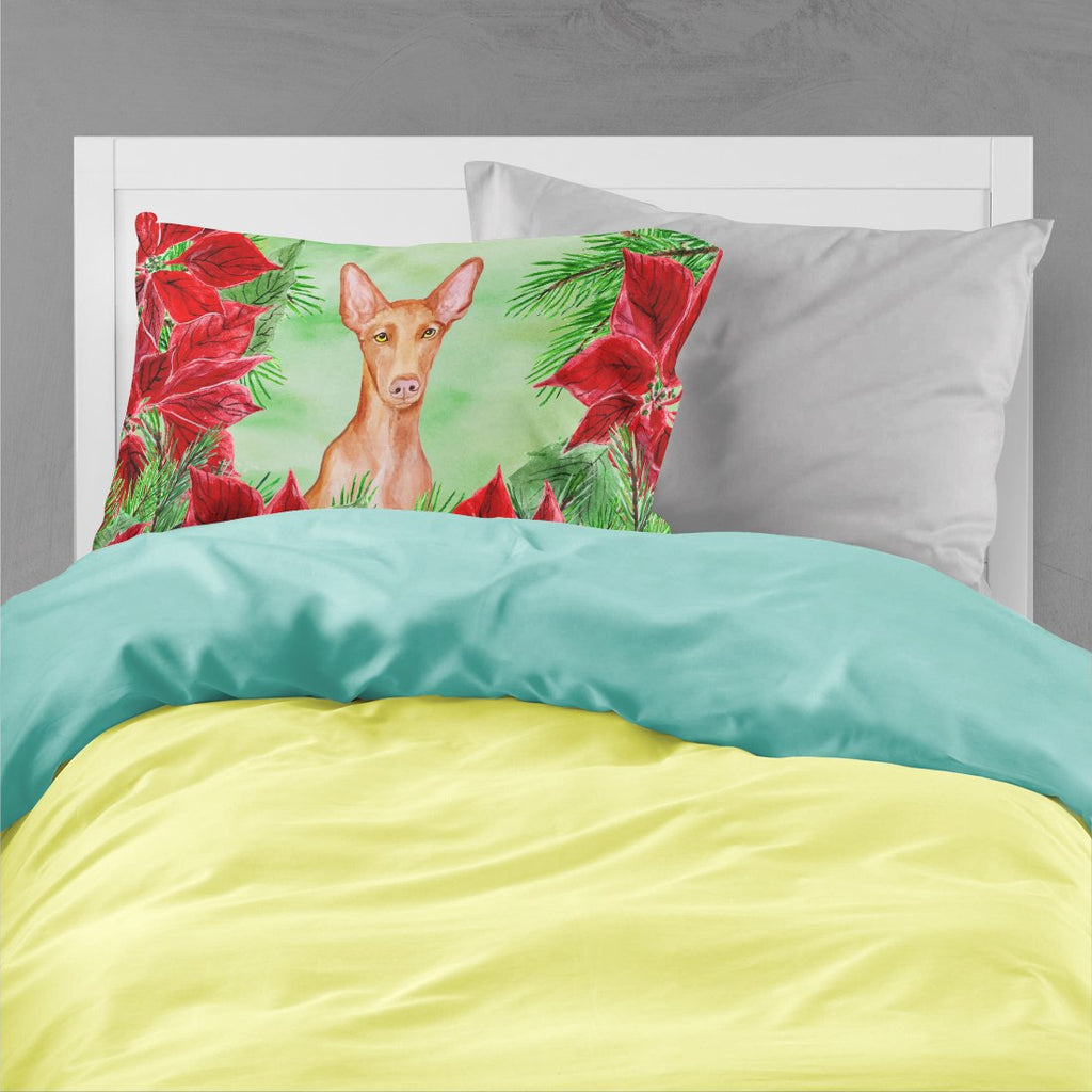 Pharaoh Hound Poinsettas Standard Pillowcase Lightweight Super Soft Easy Care Decorative Artwork Pillowcase, Standard