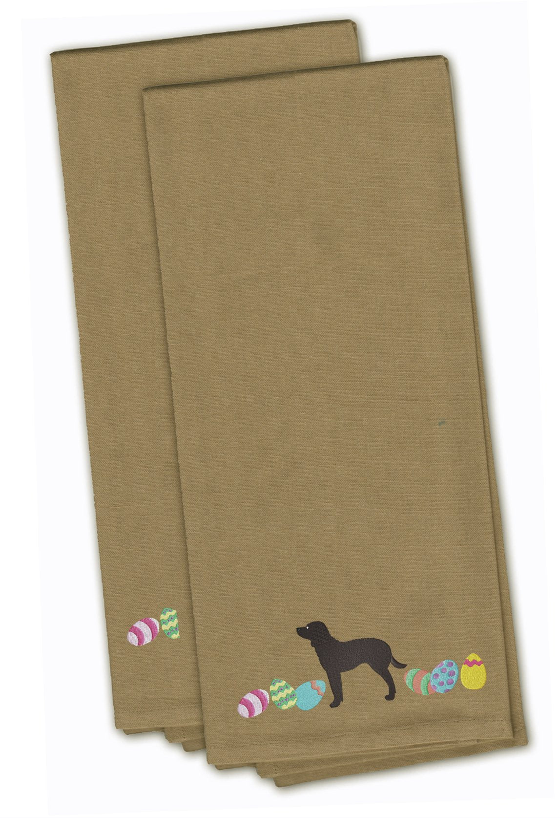 American Water Spaniel Easter Tan Embroidered Towel Set of 2 Decorative Bathroom Guest Hand Towel for Hand, Face, Tea, Dishcloth, 19 X 25, Tan